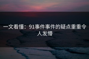 一文看懂：91事件事件的疑点重重令人发懵