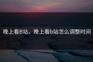 晚上看B站，晚上看b站怎么调整时间