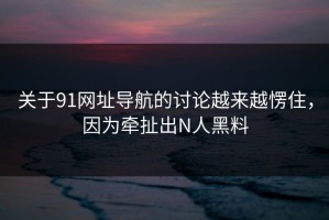 关于91网址导航的讨论越来越愣住，因为牵扯出N人黑料