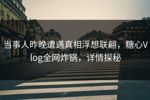 当事人昨晚遭遇真相浮想联翩，糖心Vlog全网炸锅，详情探秘