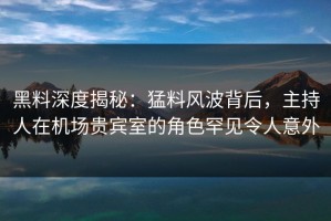 黑料深度揭秘：猛料风波背后，主持人在机场贵宾室的角色罕见令人意外