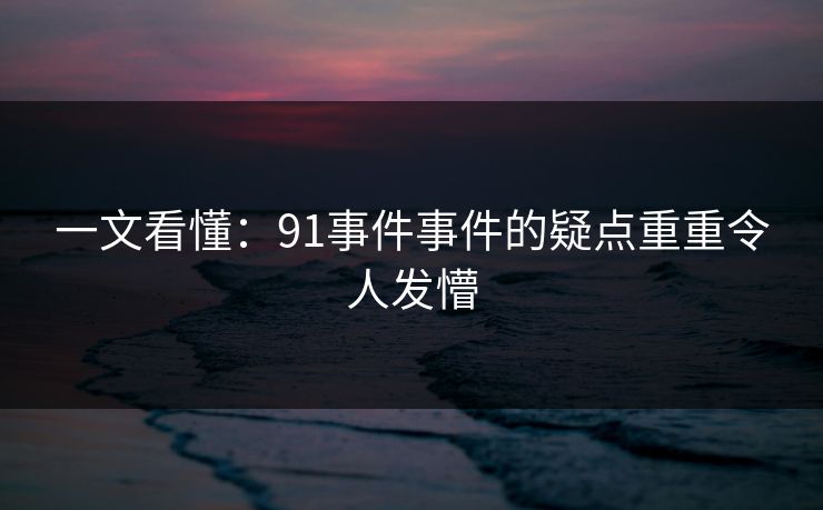 一文看懂：91事件事件的疑点重重令人发懵