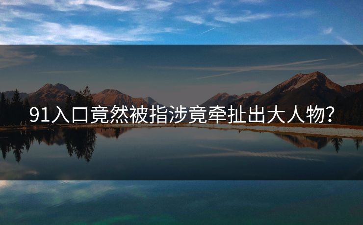 91入口竟然被指涉竟牵扯出大人物？