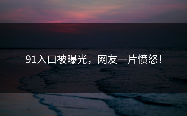 91入口被曝光，网友一片愤怒！