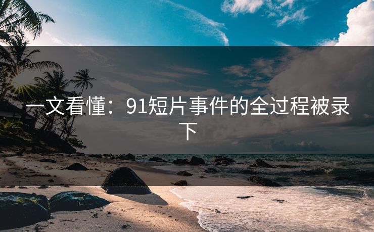 一文看懂：91短片事件的全过程被录下