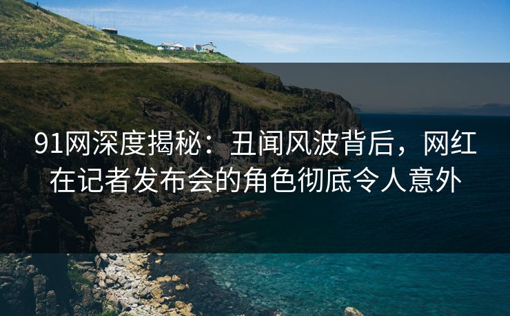 91网深度揭秘：丑闻风波背后，网红在记者发布会的角色彻底令人意外