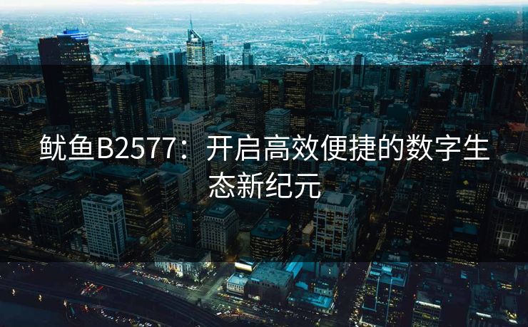 鱿鱼B2577：开启高效便捷的数字生态新纪元