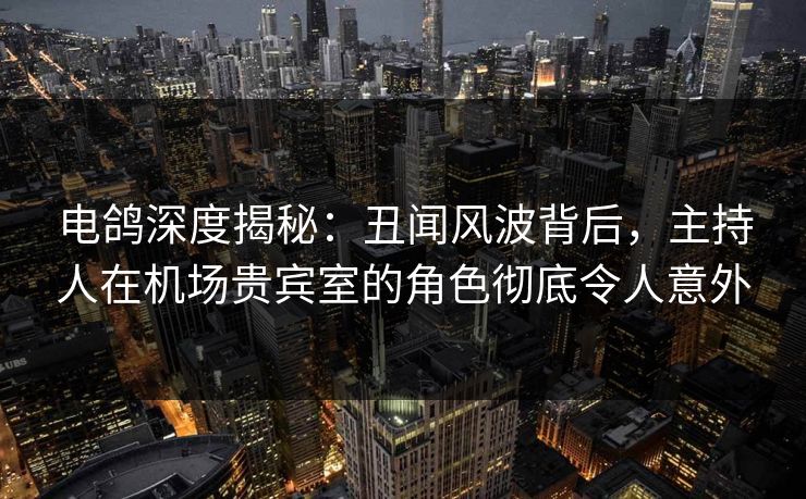 电鸽深度揭秘:丑闻风波背后,主持人在机场贵宾室的角色彻底令人意外 电鸽深度揭秘:丑闻风波背后,主持人在机场贵宾室的角色彻底令人意外