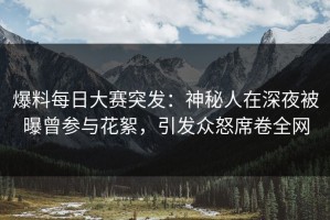 爆料每日大赛突发：神秘人在深夜被曝曾参与花絮，引发众怒席卷全网