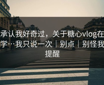我承认我好奇过，关于糖心vlog在线教学…我只说一次｜别点｜别怪我没提醒