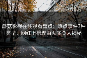 蘑菇影视在线观看盘点：热点事件3种类型，网红上榜理由彻底令人揭秘