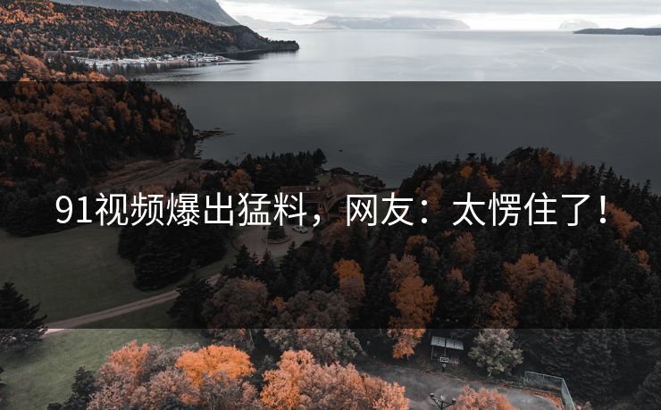91视频爆出猛料，网友：太愣住了！